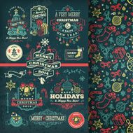 Hand Drawn Blackboard Christmas Labels &amp; Badges N17