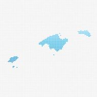 Baleares Map Blue Dot Pattern