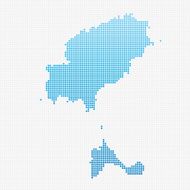 Ibiza Map Blue Dot Pattern