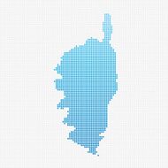 Corse Map Blue Dot Pattern