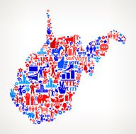 West Virginia Vote and Elections USA Patriotic Icon Pattern