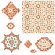 Set of decorative elements in oriental style (vector) N17