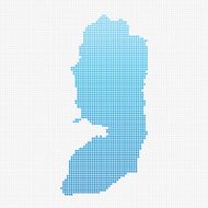 West Bank Map Blue Dot Pattern