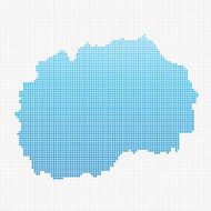 Macedonia Map Blue Dot Pattern
