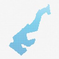 Monaco Map Blue Dot Pattern