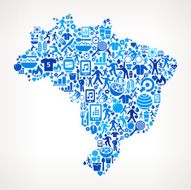 Brazil Fitness and Diet Vector Button Pattern N2