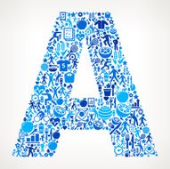 Letter A Fitness and Diet Icon Pattern N2