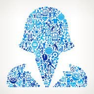 Business woman Fitness and Diet Icon Pattern N2