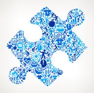 Puzzle Piece Fitness and Diet Icon Pattern N2