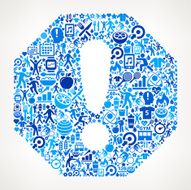Attention Sign Fitness and Diet Vector Button Pattern N2