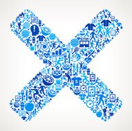 X Sign Fitness and Diet Vector Button Pattern N2