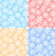 Seamless Snowflakes Background Set