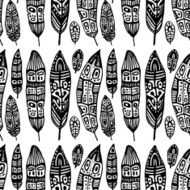 Vintage Feathers Seamless background