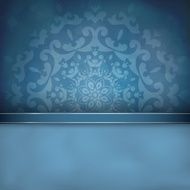 Blue background with ornament N2