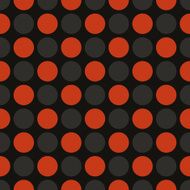 Seamless black paper with orange and gray dots