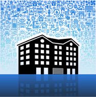 Apartment Complex on Home Automation and Security Vector Background N2