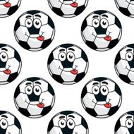 Goofy soccer ball seamless pattern