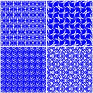 set of blue floral pattern background