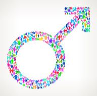Mars Gender Symbol on vector family pattern Background N2