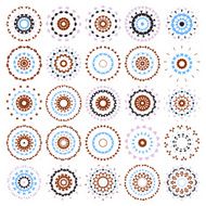set of abstract floral pattern icon