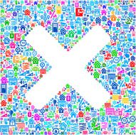 X Sign on Home Automation and Security Vector Background