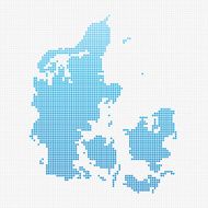 Denmark Map Blue Dot Pattern