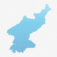 North Korea Map Blue Dot Pattern