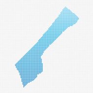 Gaza Strip Map Blue Dot Pattern