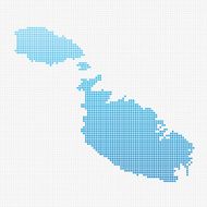 Malta Map Blue Dot Pattern