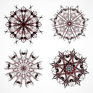 set of abstract color floral pattern for design N3