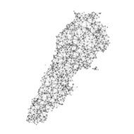 Lebanon Map Network Black And White