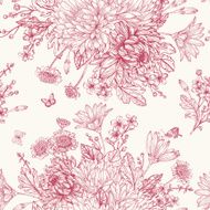 Seamless pattern with summer flowers