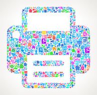 Printer on Home Automation and Security Vector Background