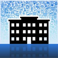 Building on Home Automation and Security Vector Background N3