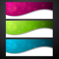 Set of colorful paper banners
