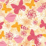 Textured butterflies seamless pattern