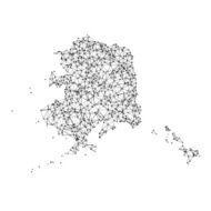 Alaska Map Network Black And White