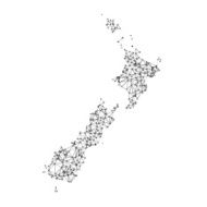New Zealand Map Network Black And White