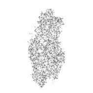 Qatar Map Network Black And White