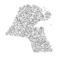 Kuwait Map Network Black And White