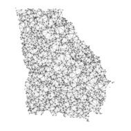 Georgia State Map Network Black And White
