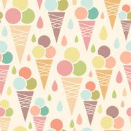 Ice cream cones seamless pattern N2