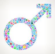 Male Gender Sign on Home Automation and Security Vector Background