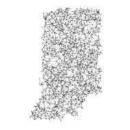 Indiana Map Network Black And White