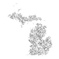 Michigan Map Network Black And White