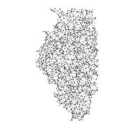 Illinois Map Network Black And White