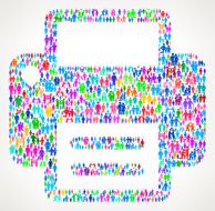 Printer on vector family pattern Background N2