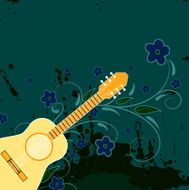 Guitar With Floral Background N3