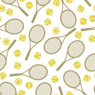 Sports seamless pattern with tennis icons in flat design style N2