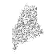 Maine Map Network Black And White
